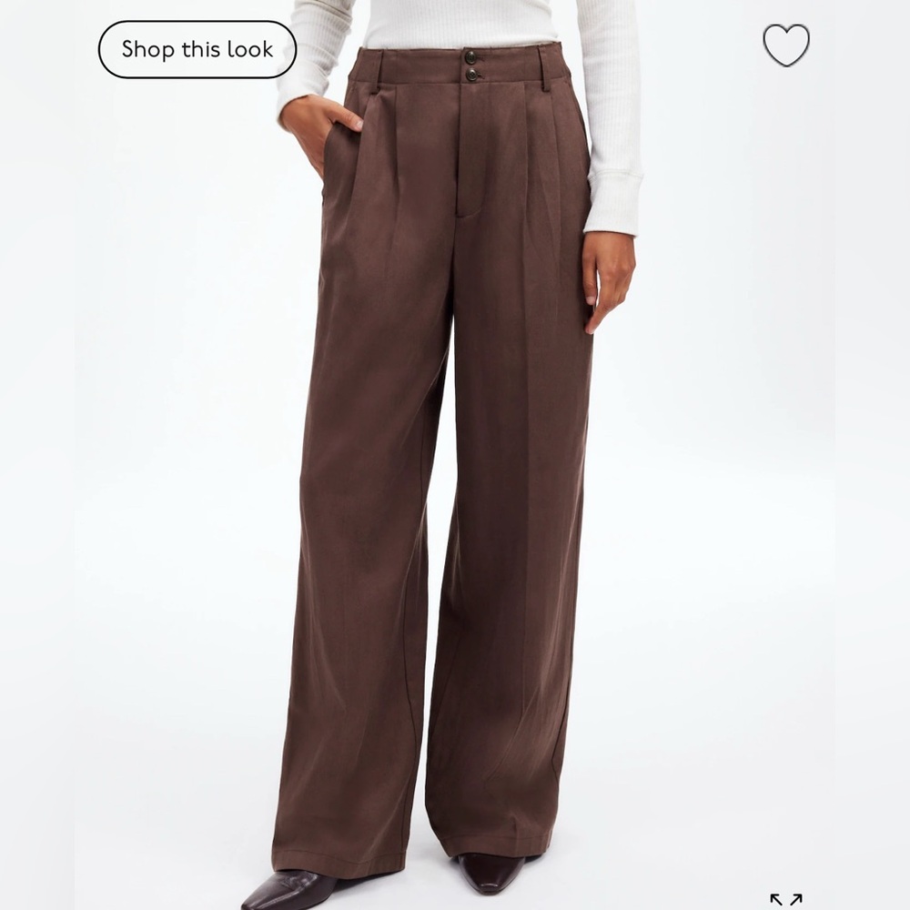 NWOT Madewell Petite Harlow Wide Leg Trouser Pants Dark Brown Size 14P